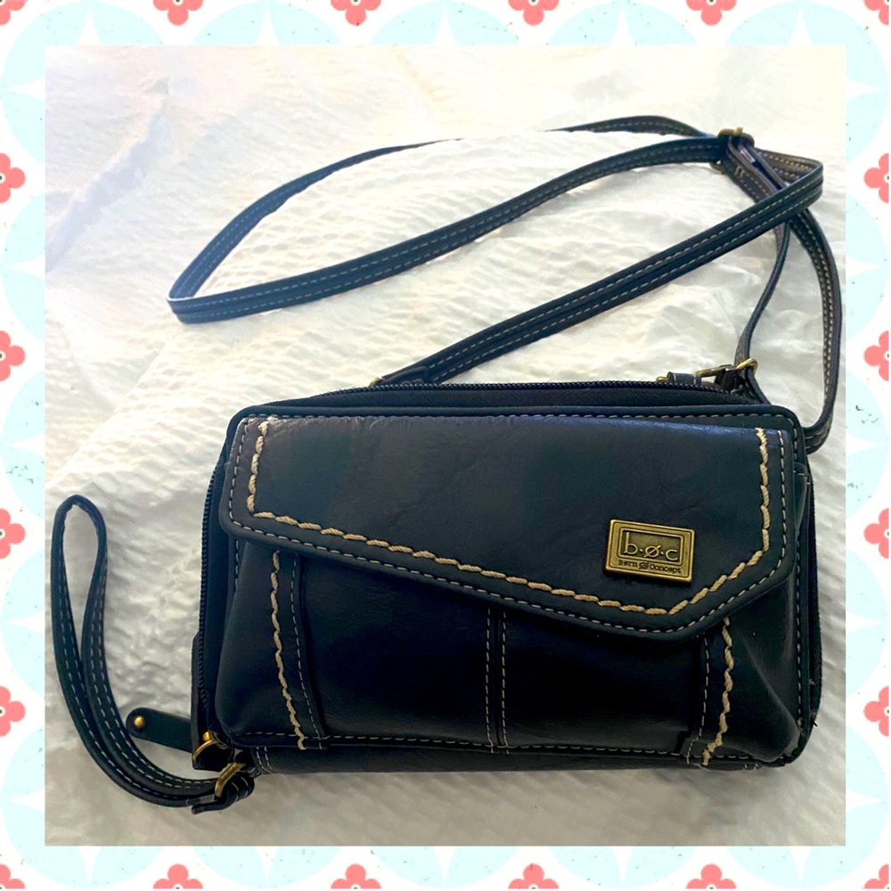 B.O.C Black Amherst Cross Body  Cell Phone , Credit Card Wallet 10 card Slot !